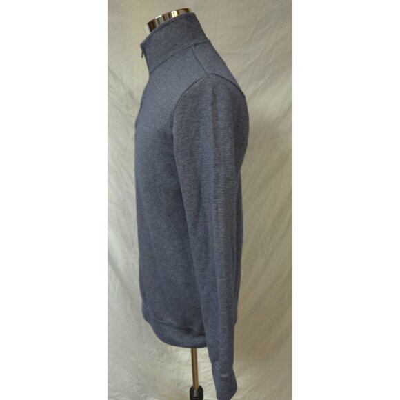 Chaps Mens Medium Blue White Stripes Quarter Zip Pullover Long Sleeve Shirt - Picture 5 of 12